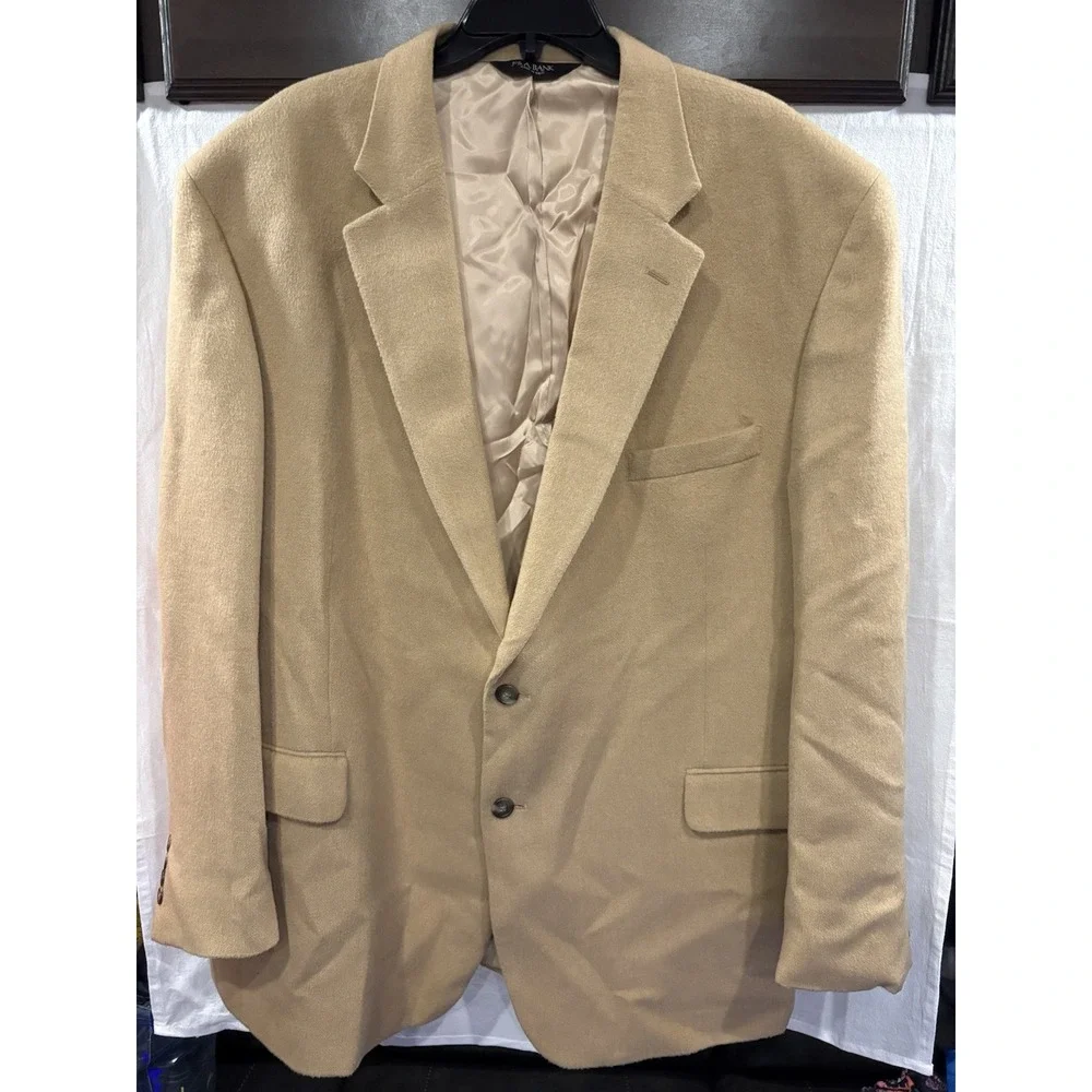 Jos.  a Bank 100% Camel Hair Sport Coat Blazer Men's 50R Tan Beige 2 Button